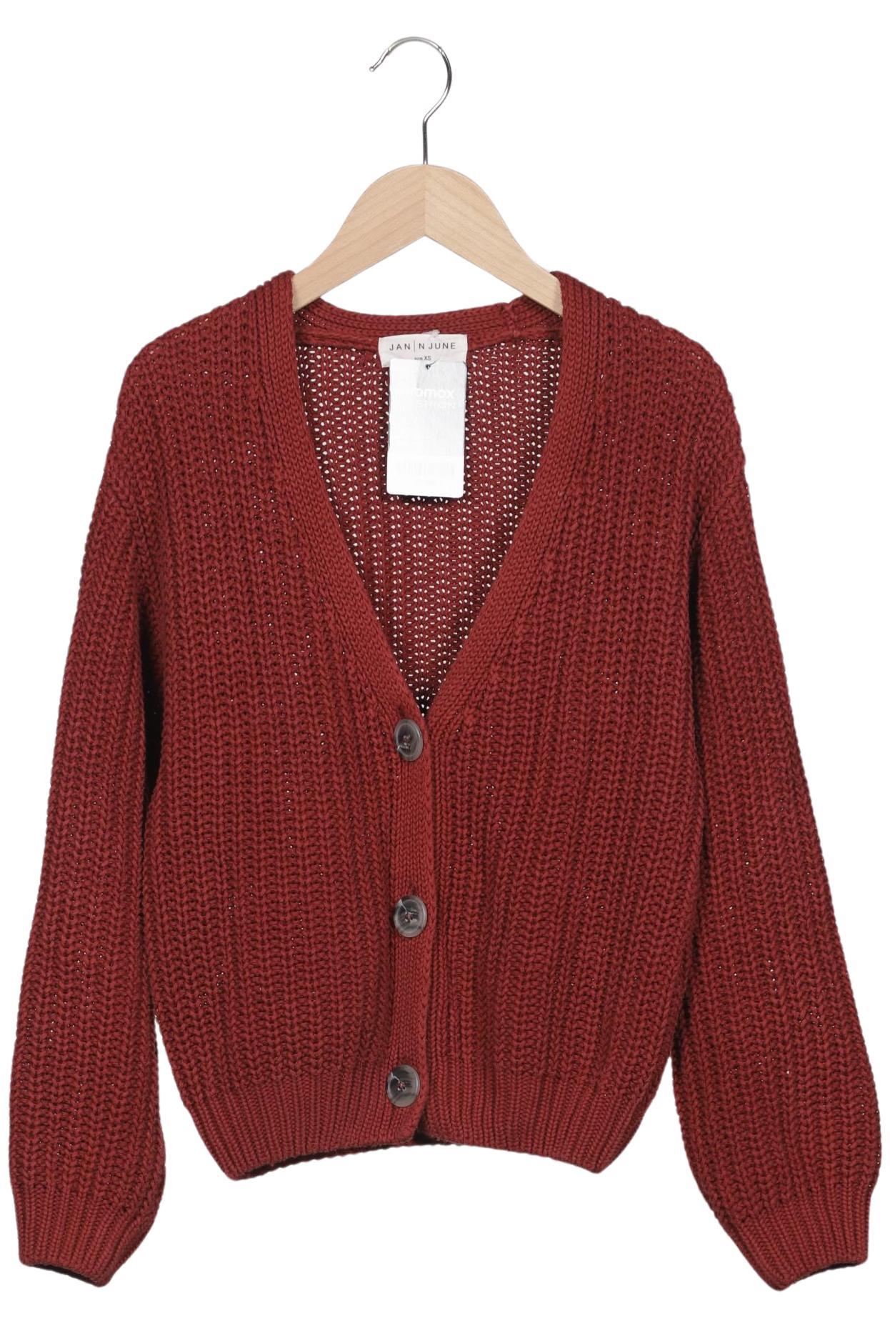 

Jan N June Damen Strickjacke, rot, Gr. 34