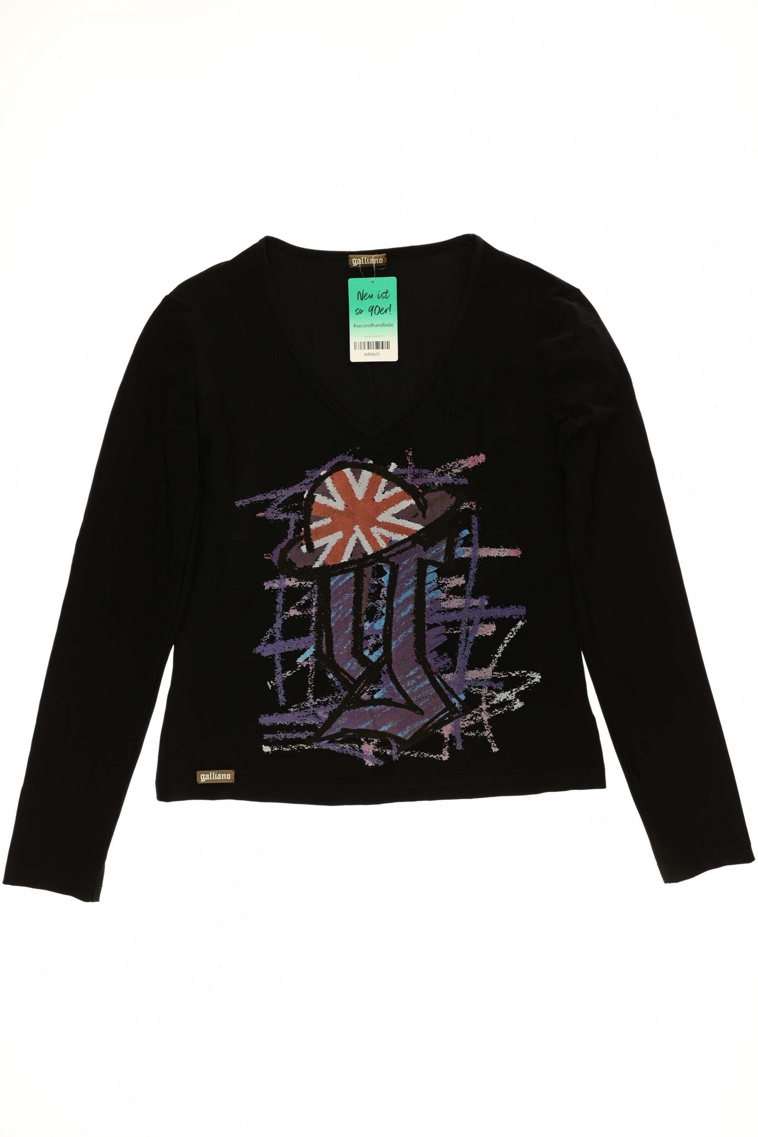 

John Galliano Damen Langarmshirt, schwarz, Gr.