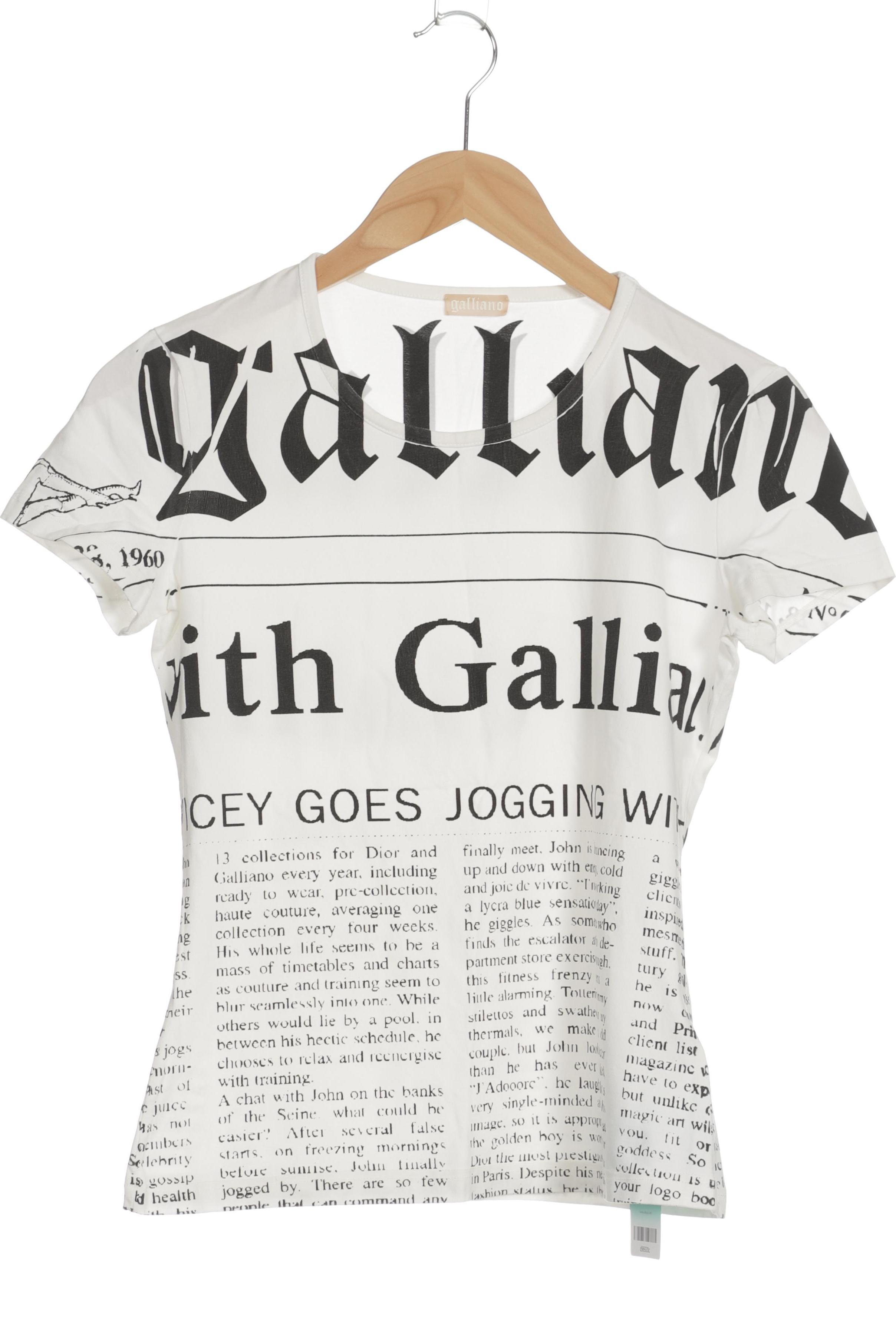 

John Galliano Damen T-Shirt, weiß, Gr.
