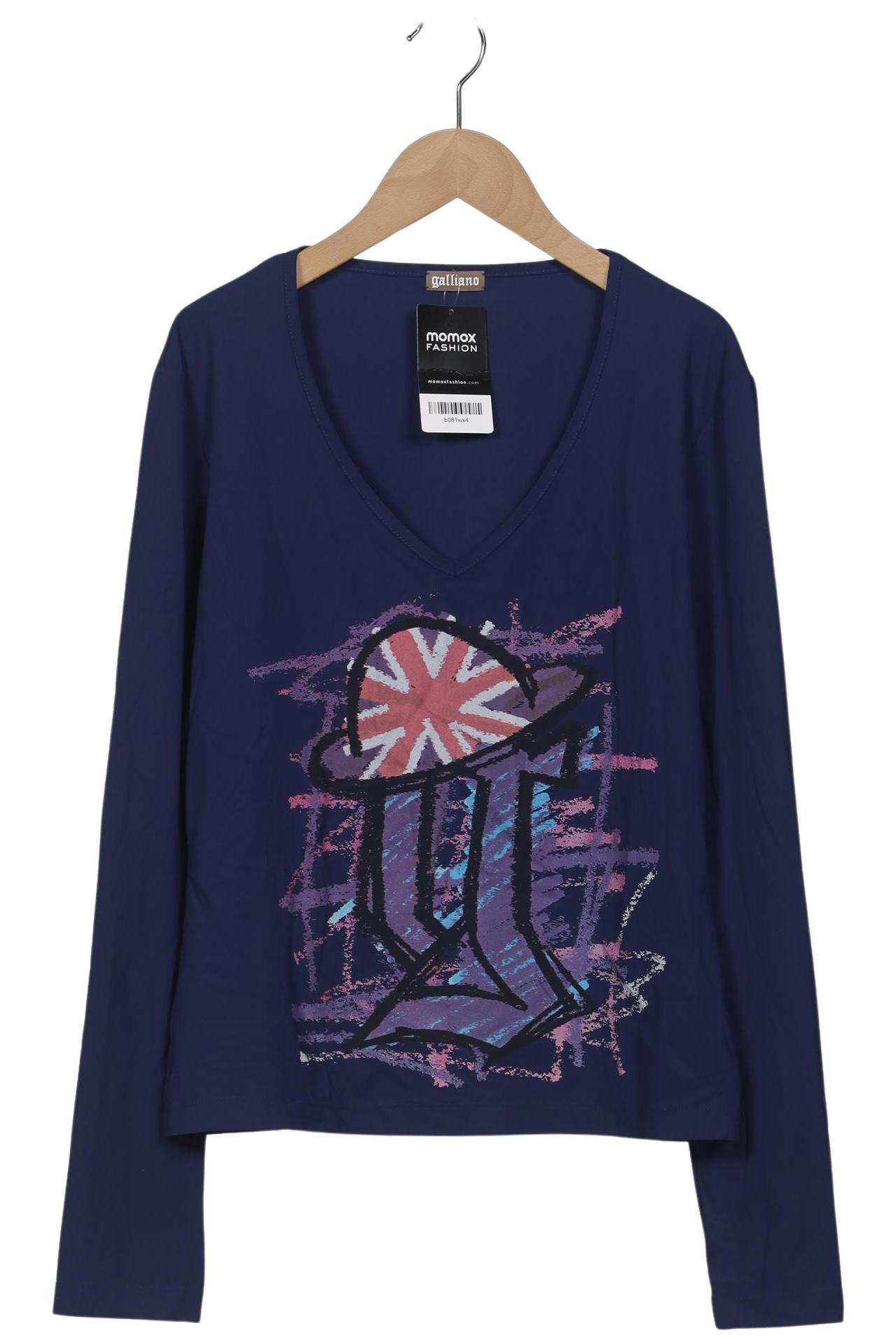 

John Galliano Damen Langarmshirt, marineblau, Gr. 42