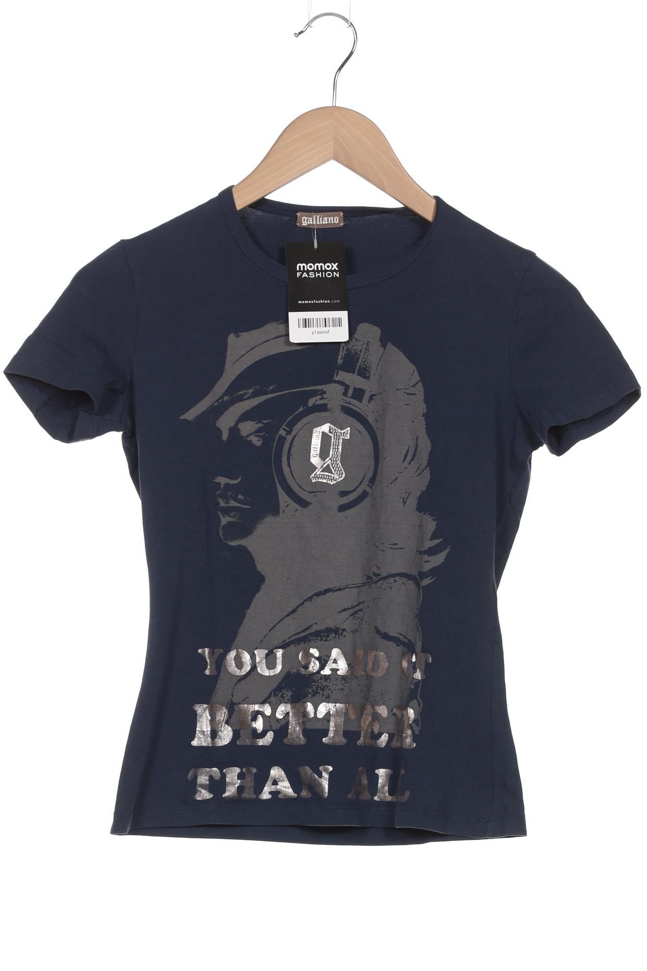 

John Galliano Damen T-Shirt, marineblau, Gr. 36