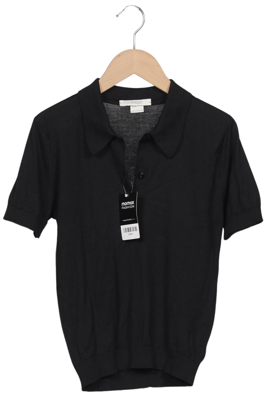 

John Smedley Damen Poloshirt, schwarz, Gr. 34