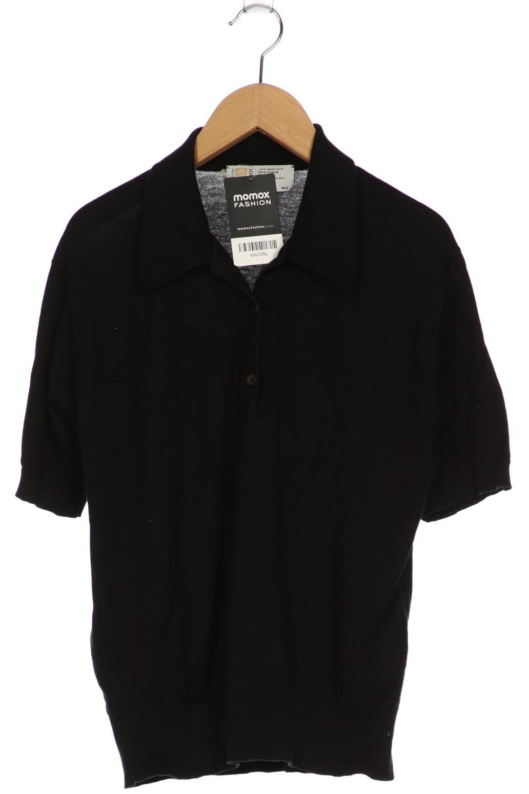 

John Smedley Damen Poloshirt, schwarz, Gr. 38