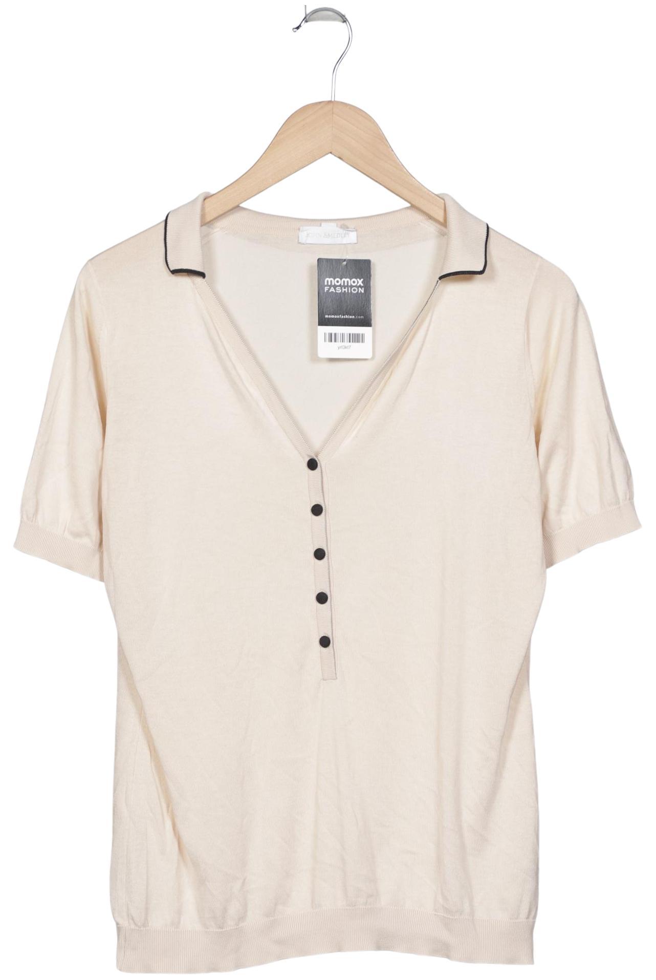 

John Smedley Damen Poloshirt, beige, Gr. 38