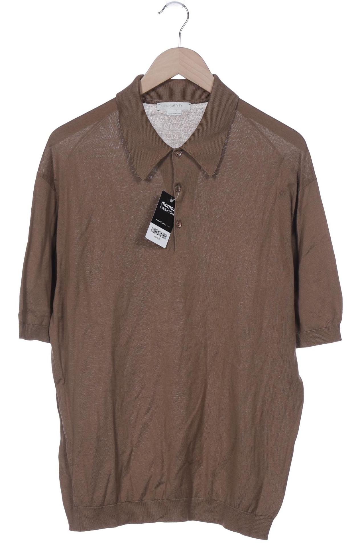 

John Smedley Herren Poloshirt, braun, Gr. 52