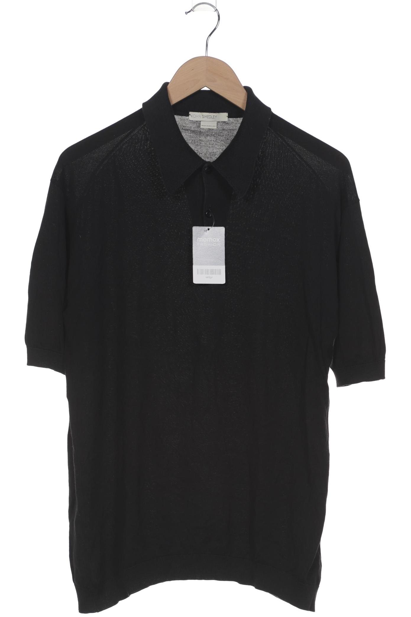 

John Smedley Herren Poloshirt, schwarz, Gr. 52