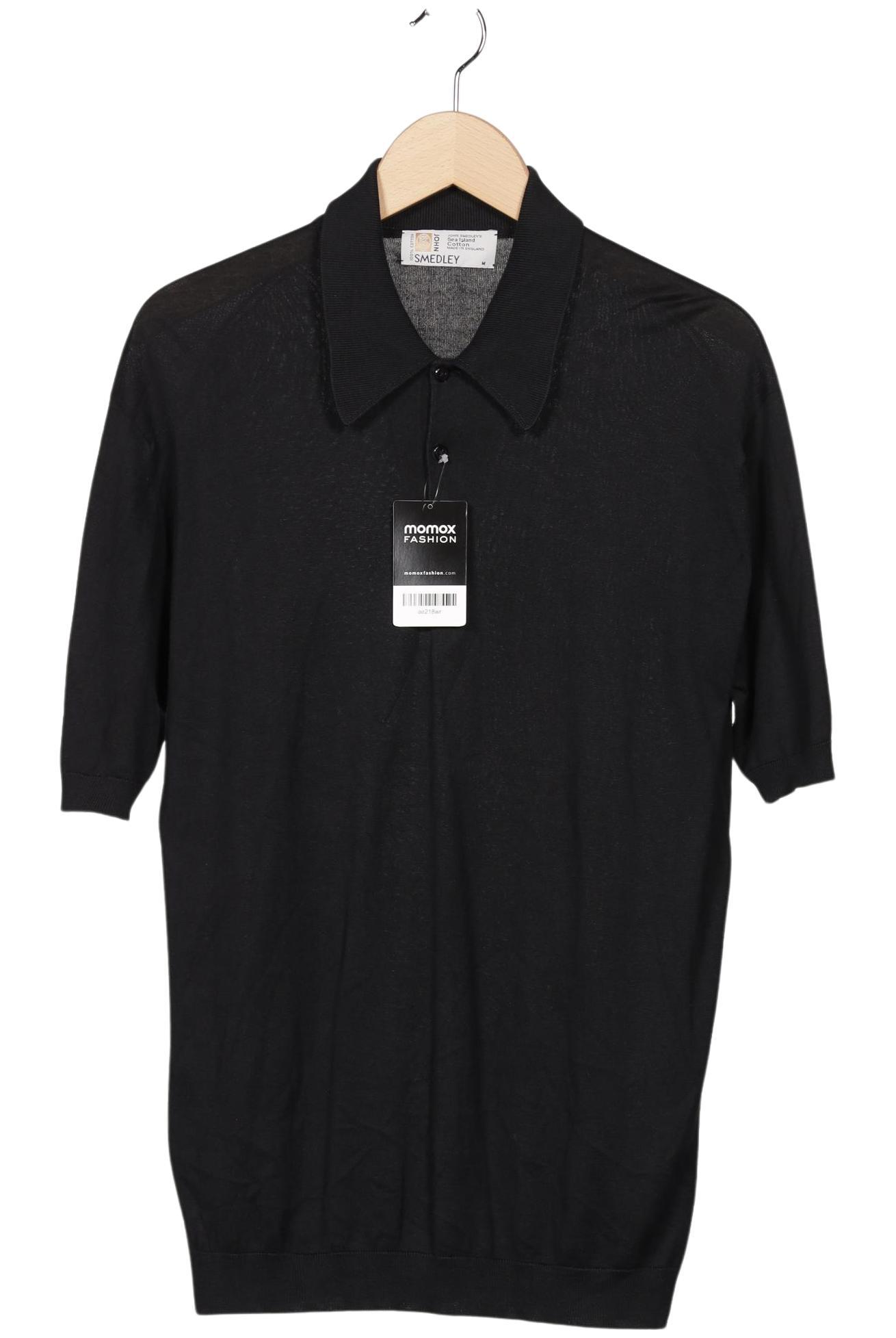 

John Smedley Herren Poloshirt, schwarz, Gr. 48