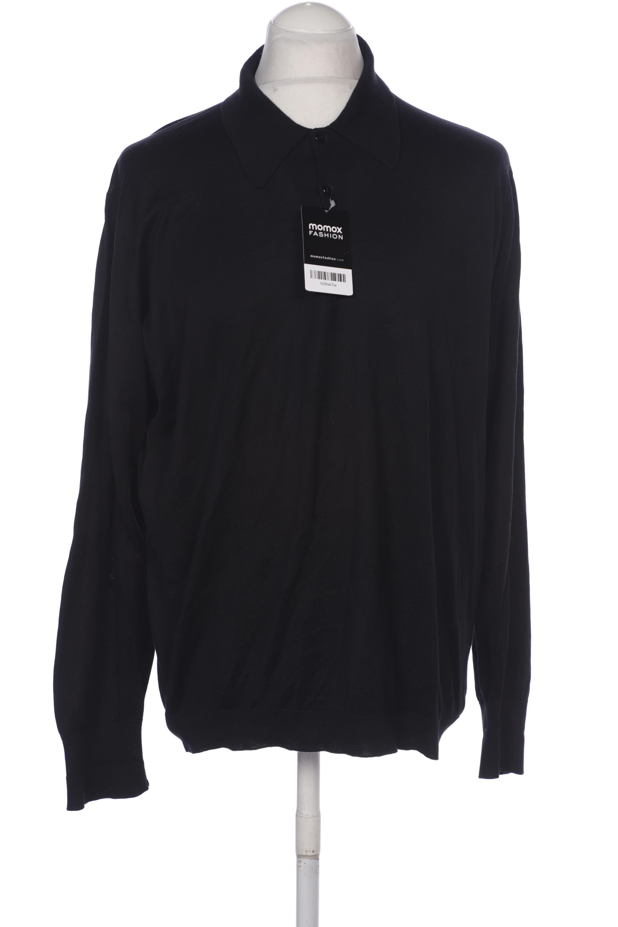 

John Smedley Herren Poloshirt, schwarz, Gr. 54