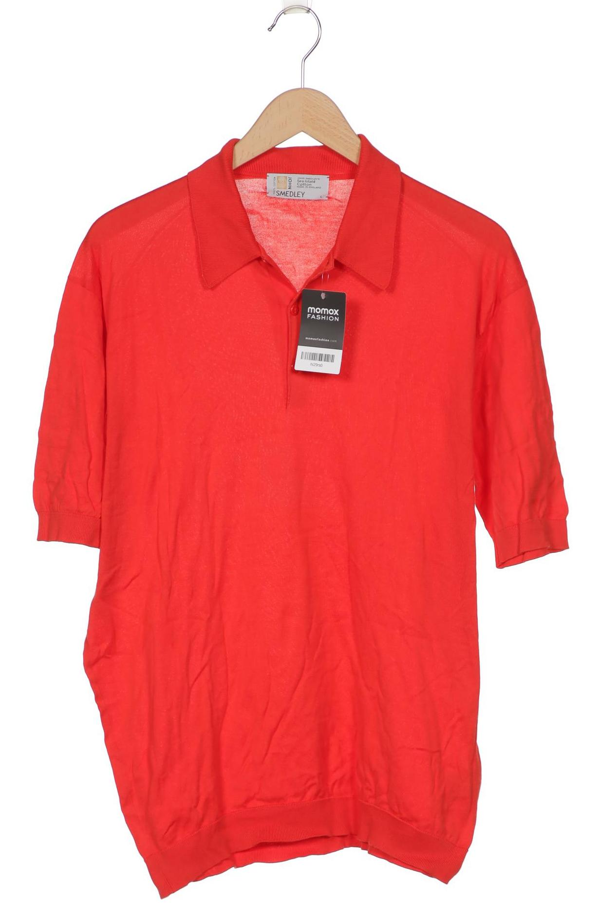 

John Smedley Herren Poloshirt, rot, Gr. 52