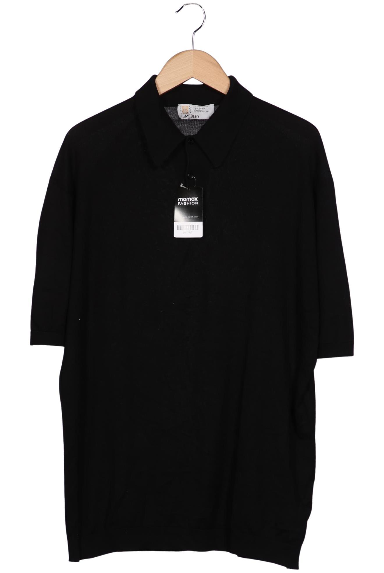 

John Smedley Herren Poloshirt, schwarz, Gr. 54