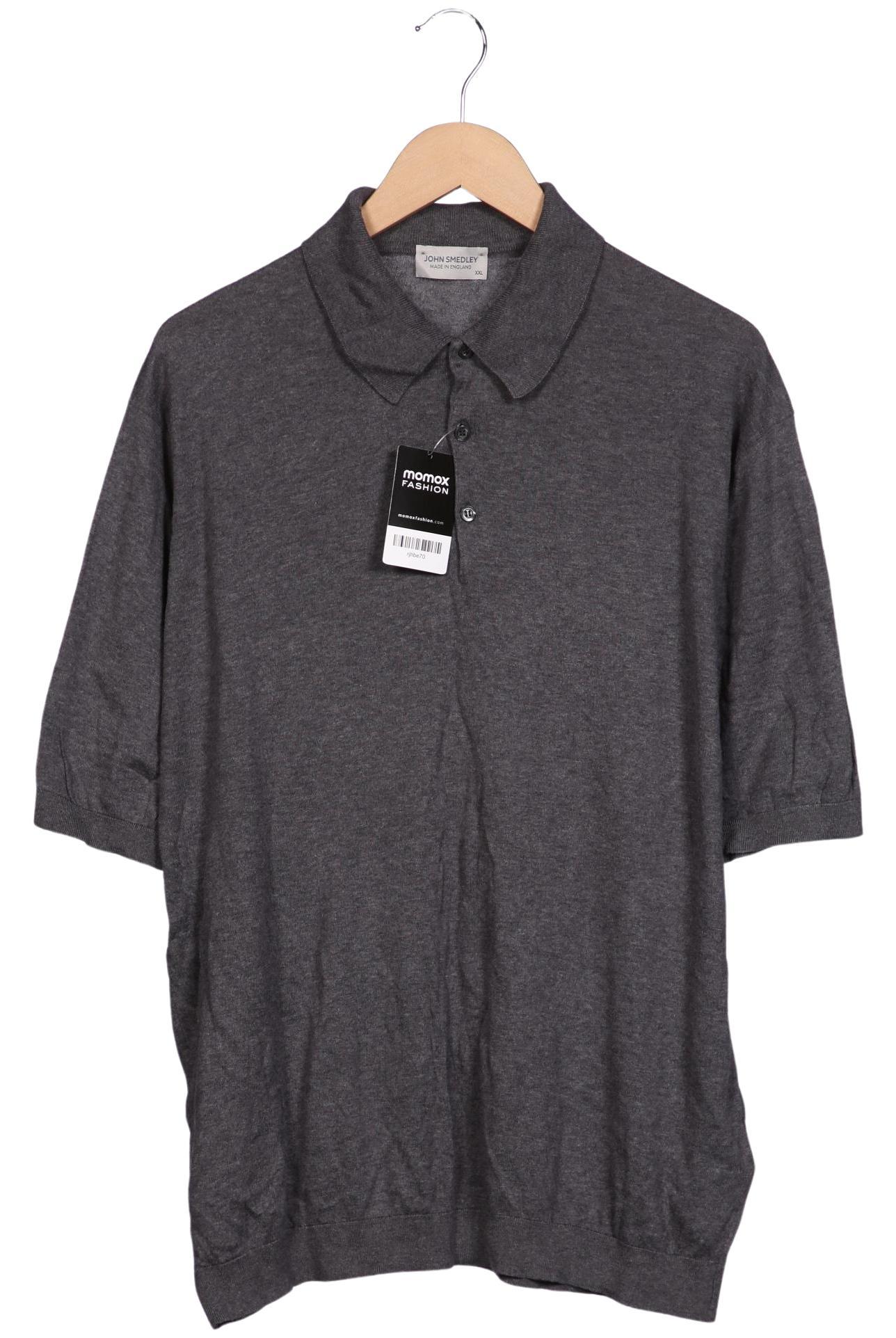 

John Smedley Herren Poloshirt, grau, Gr. 56