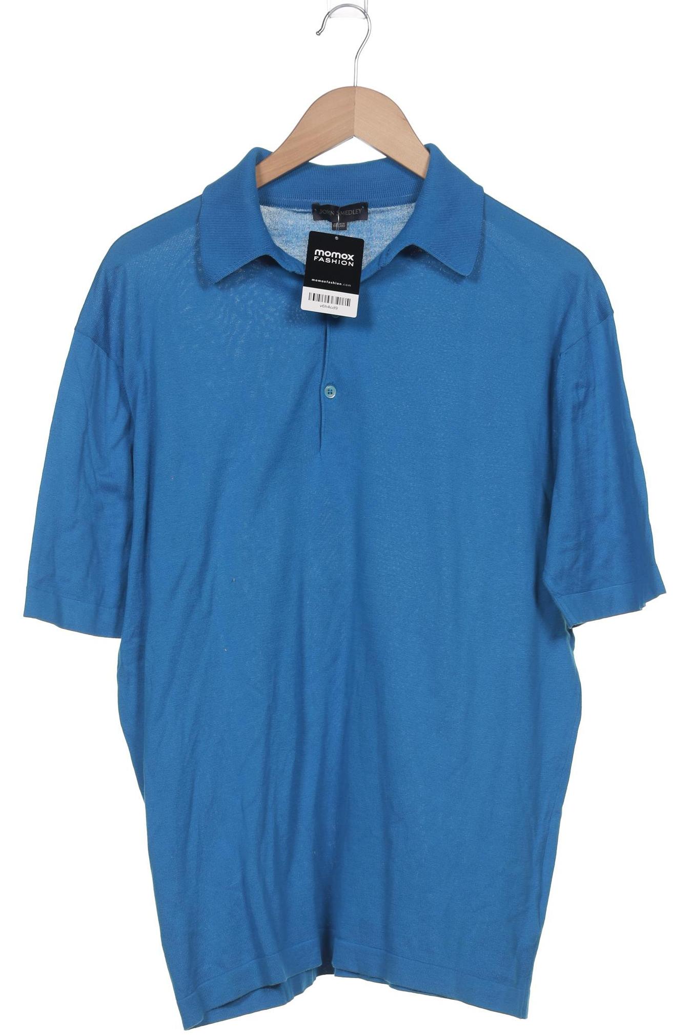 

John Smedley Herren Poloshirt, blau, Gr. 54