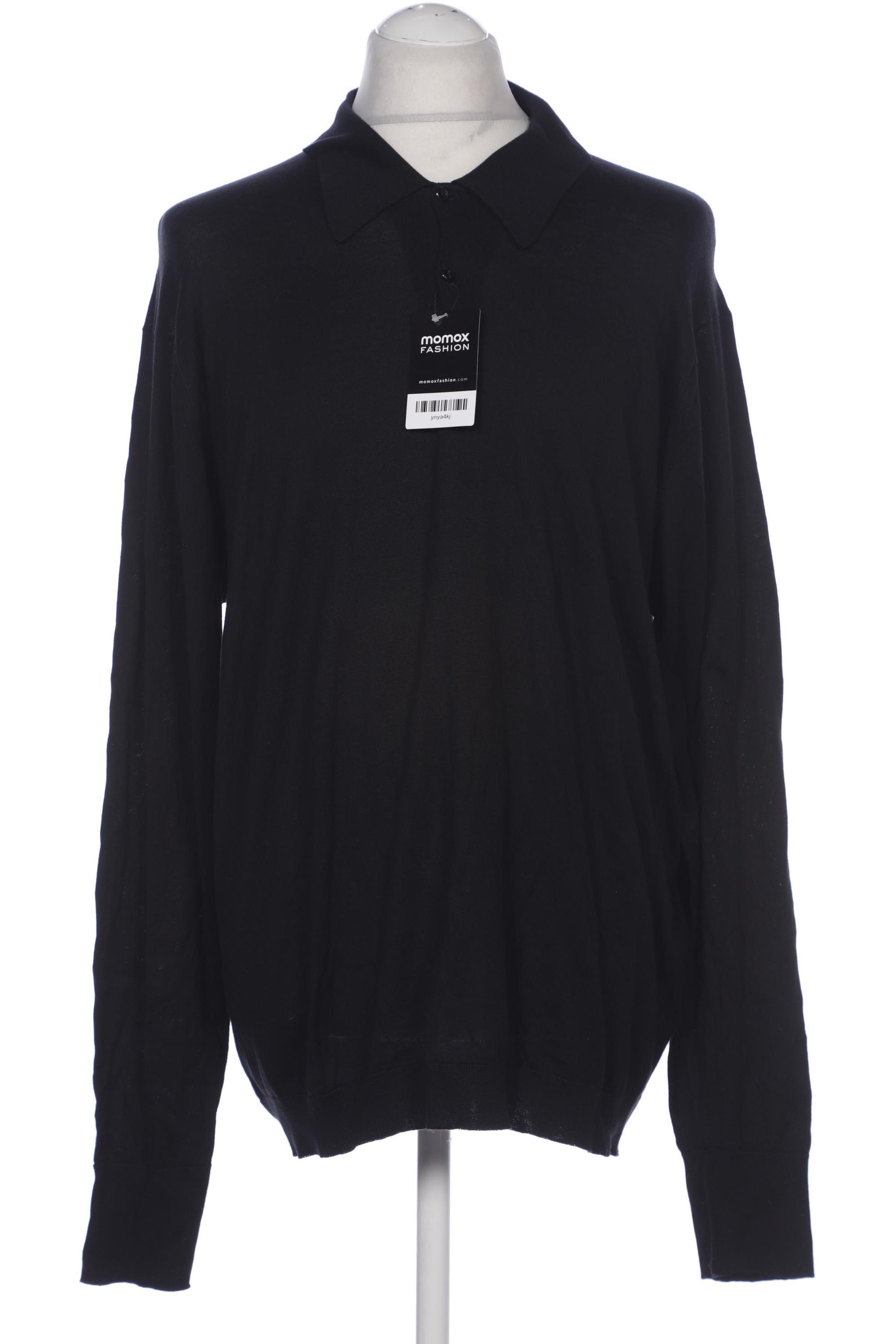 

John Smedley Herren Poloshirt, schwarz, Gr. 56