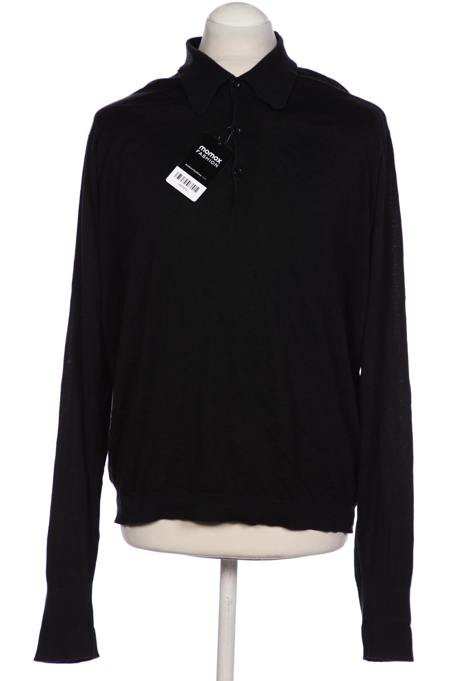 

John Smedley Herren Poloshirt, schwarz, Gr. 56