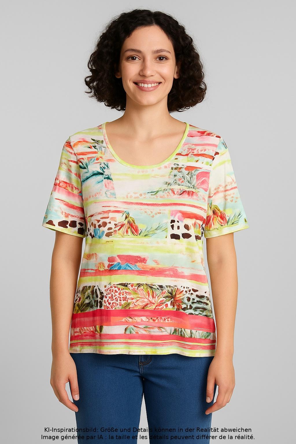 

justWhite Damen T-Shirt, mehrfarbig, Gr. 44