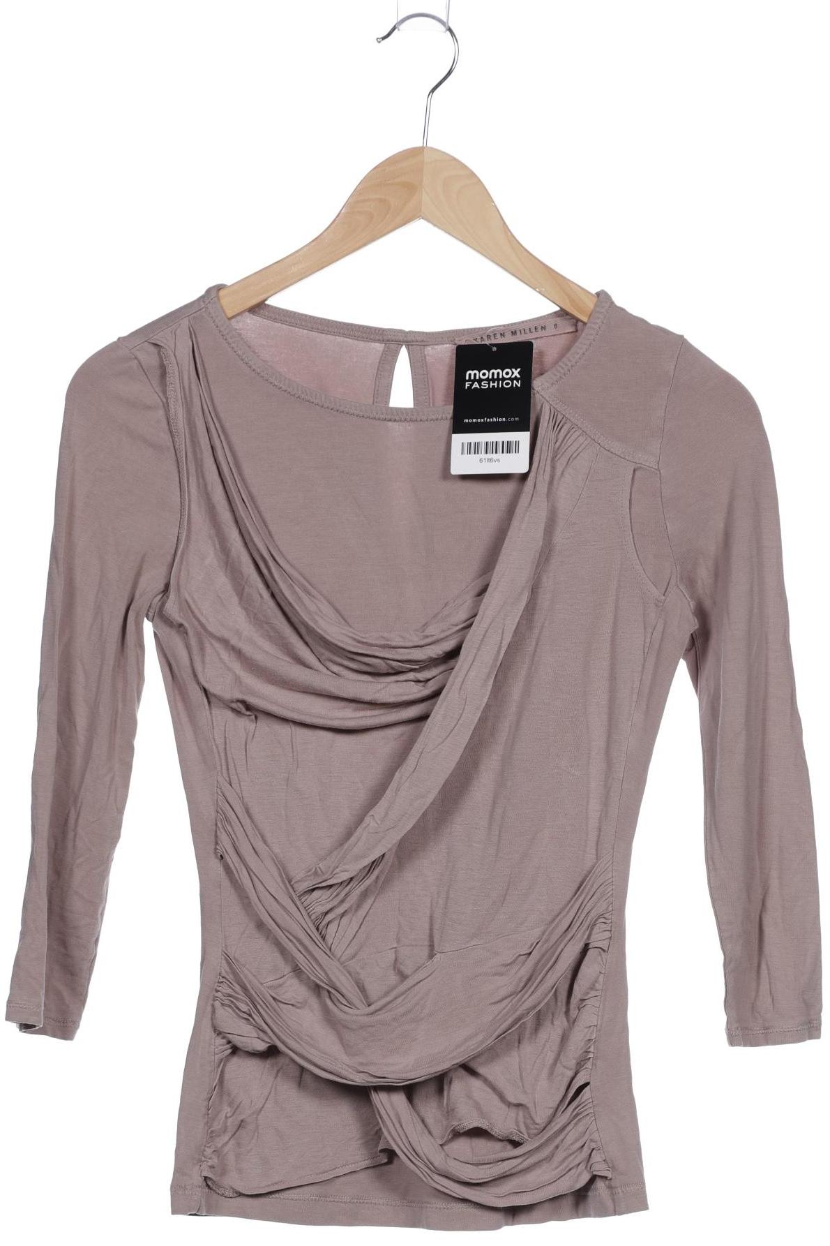 

Karen Millen Damen Langarmshirt, beige, Gr. 8