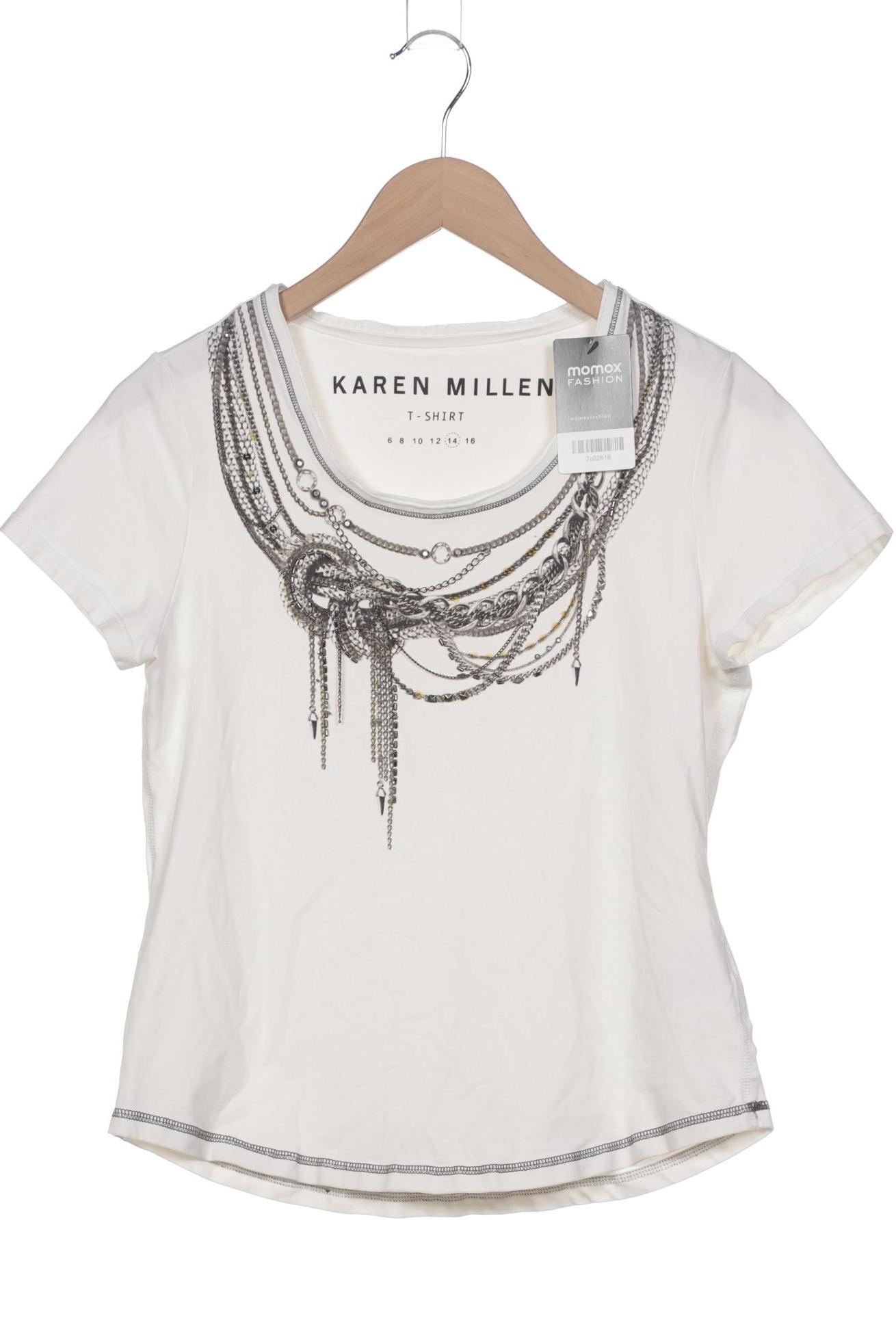 

Karen Millen Damen T-Shirt, cremeweiß, Gr. 14