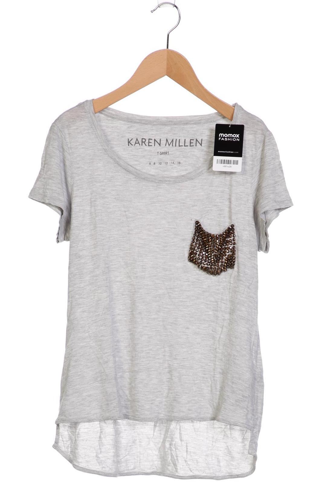 

Karen Millen Damen T-Shirt, grau, Gr. 14