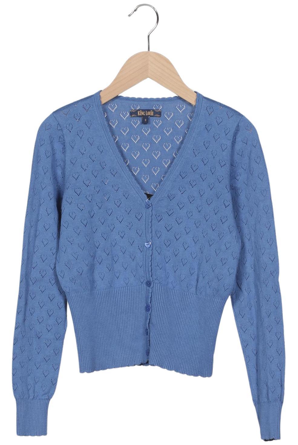 

King Louie Damen Strickjacke, blau, Gr. 36