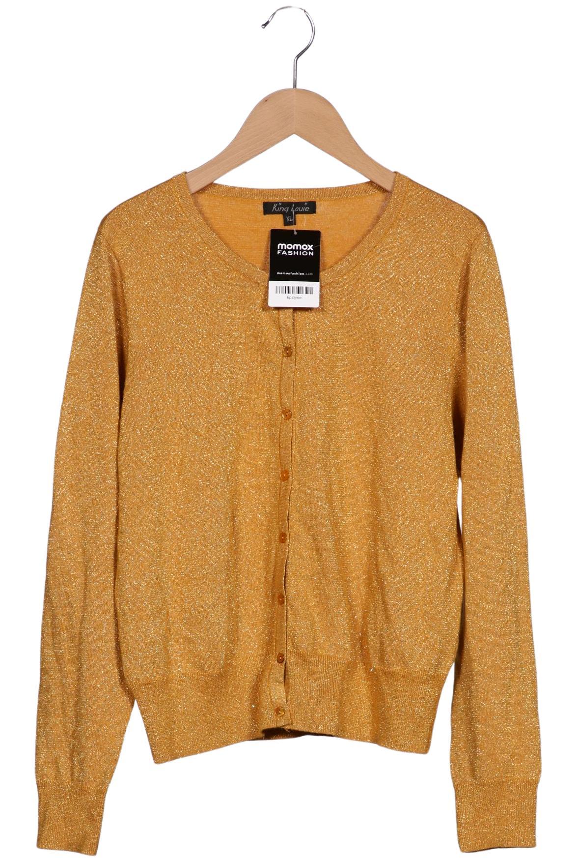 

King Louie Damen Strickjacke, gelb, Gr. 44