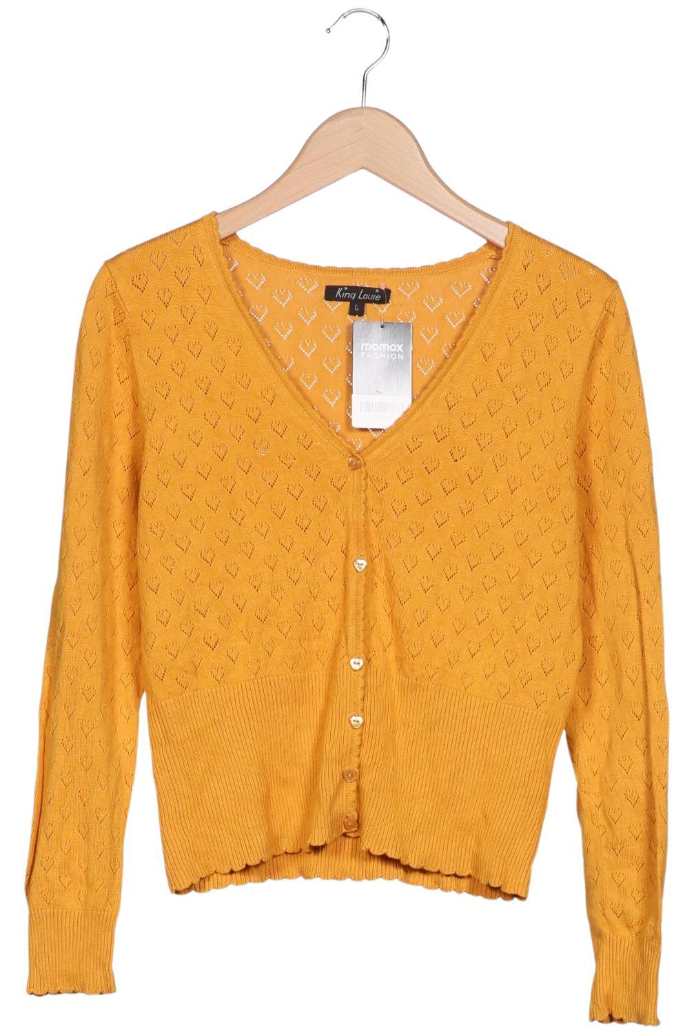 

King Louie Damen Strickjacke, gelb, Gr. 42