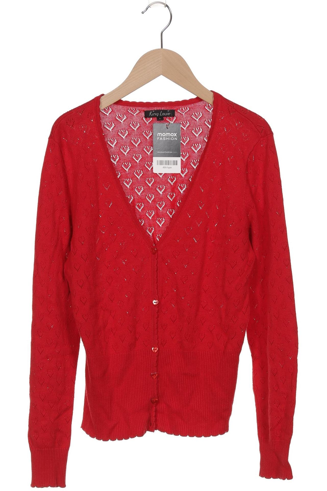 

King Louie Damen Strickjacke, rot, Gr. 42