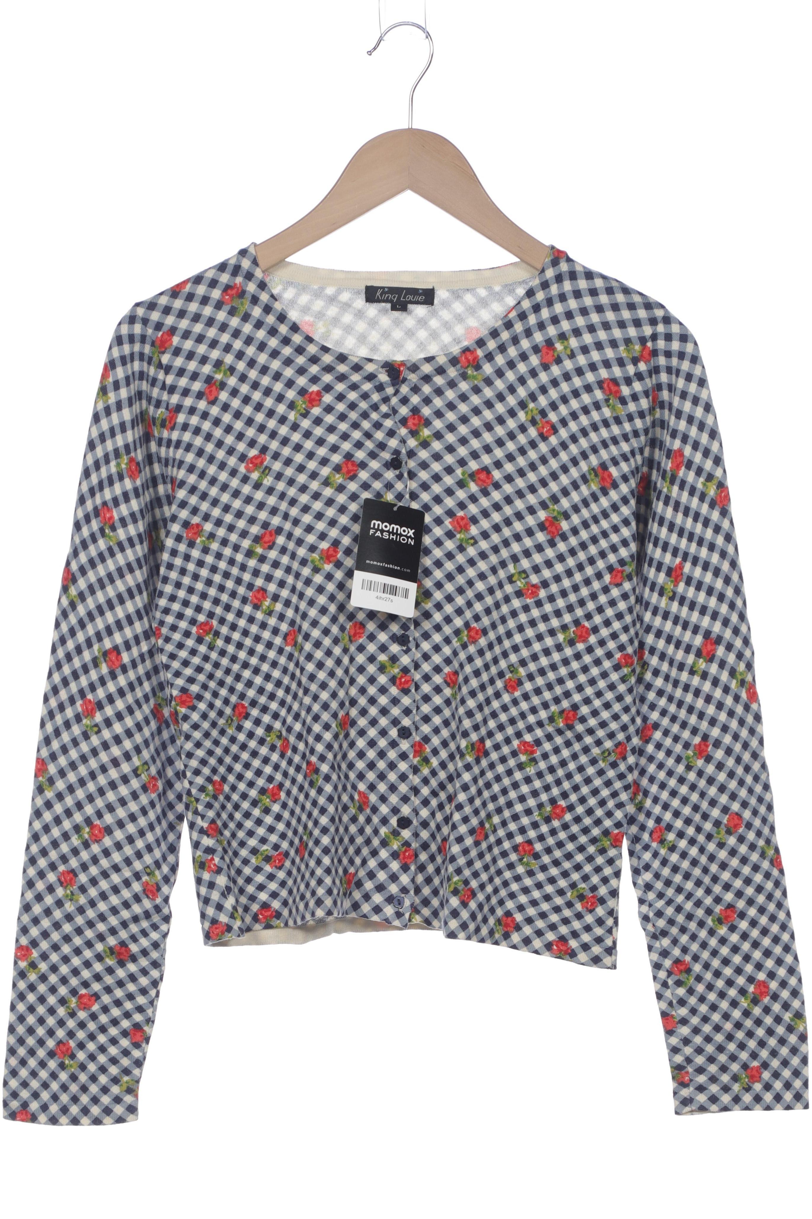 

King Louie Damen Strickjacke, blau, Gr. 42