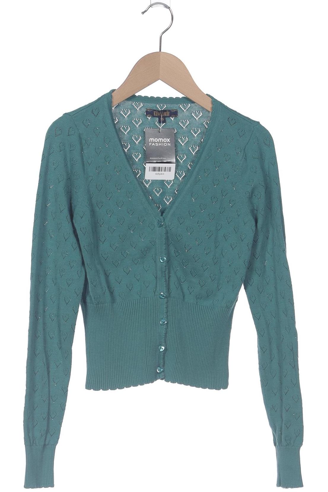 

King Louie Damen Strickjacke, türkis, Gr. 34