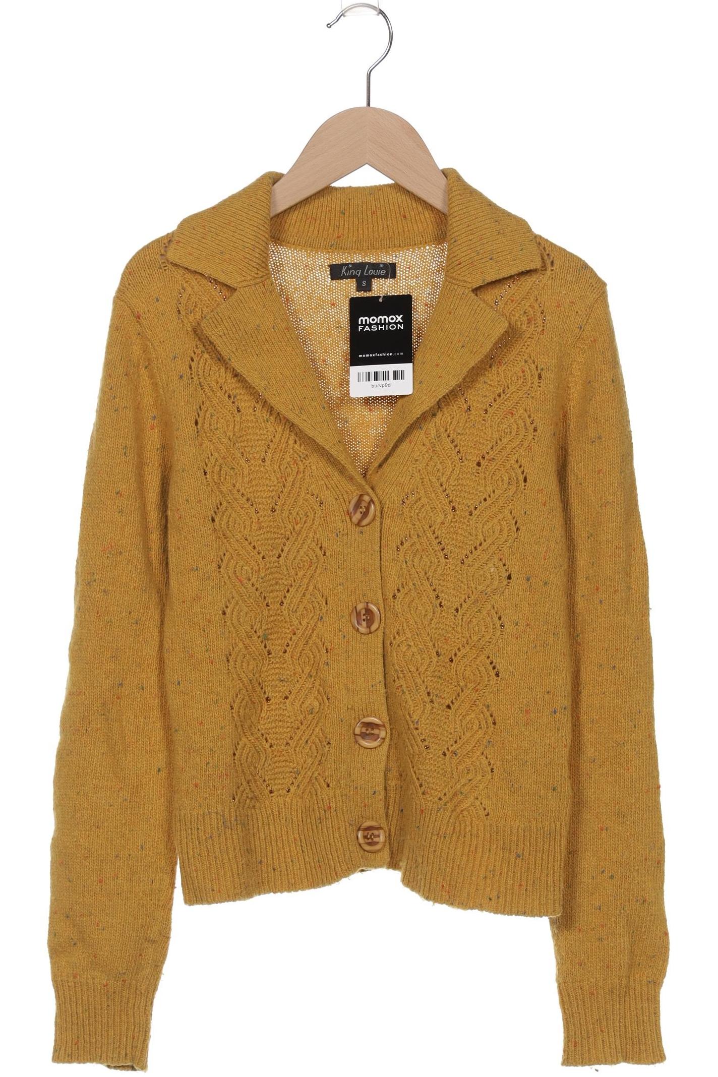 

King Louie Damen Strickjacke, gelb, Gr. 36