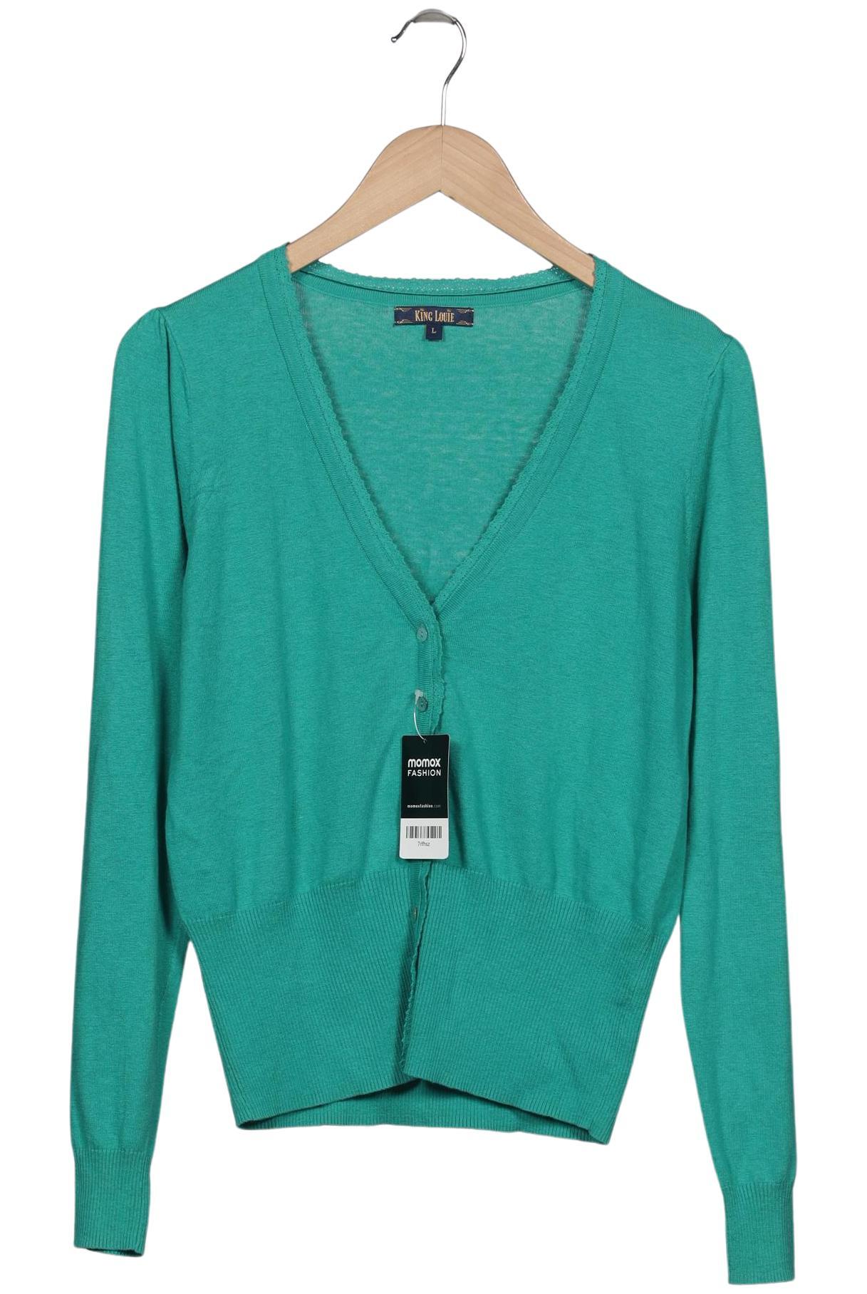 

King Louie Damen Strickjacke, türkis, Gr. 42