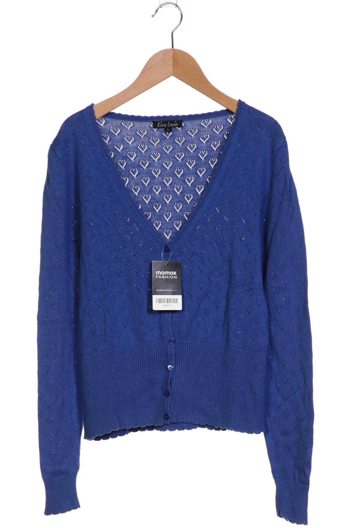 

King Louie Damen Strickjacke, blau, Gr. 42