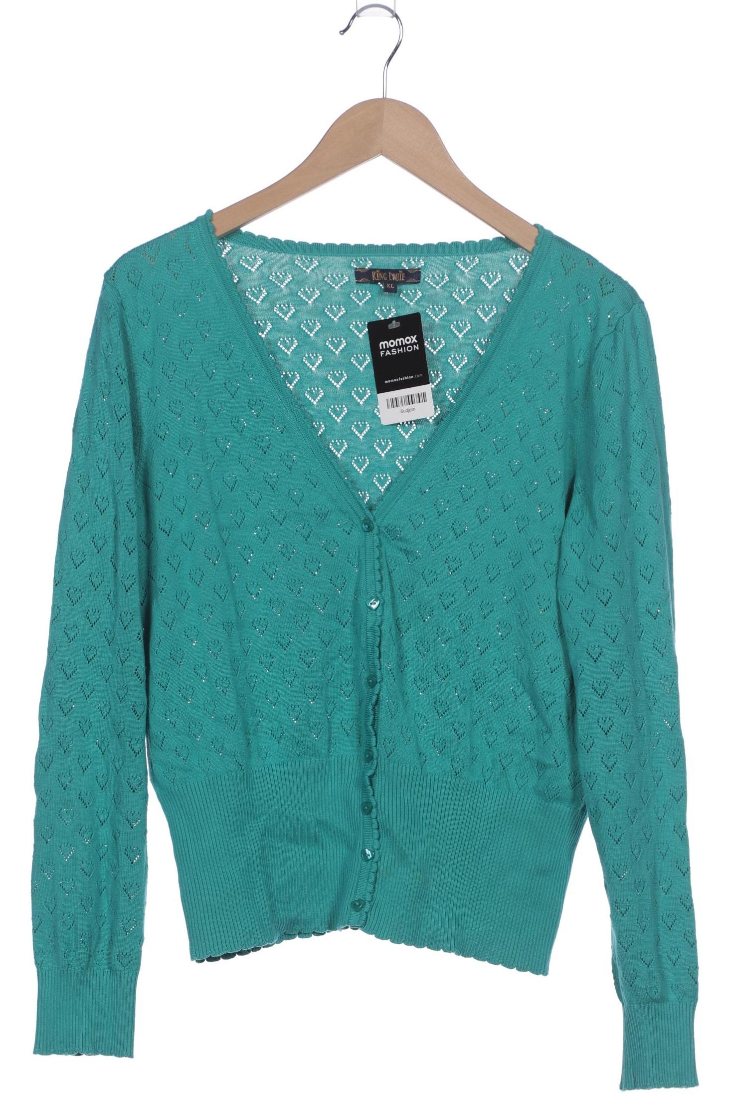 

King Louie Damen Strickjacke, türkis, Gr. 44