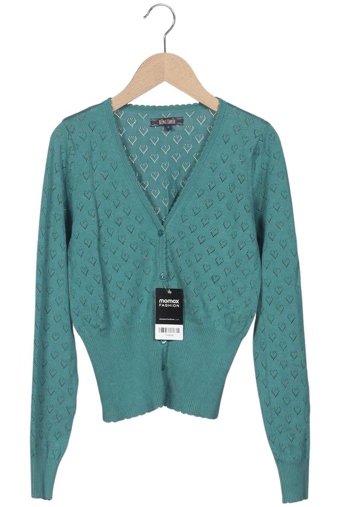 

King Louie Damen Strickjacke, türkis, Gr. 36