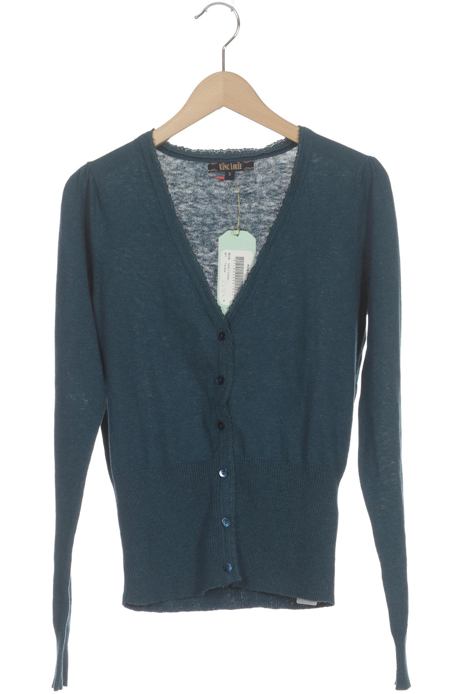 

King Louie Damen Strickjacke, blau, Gr. 36