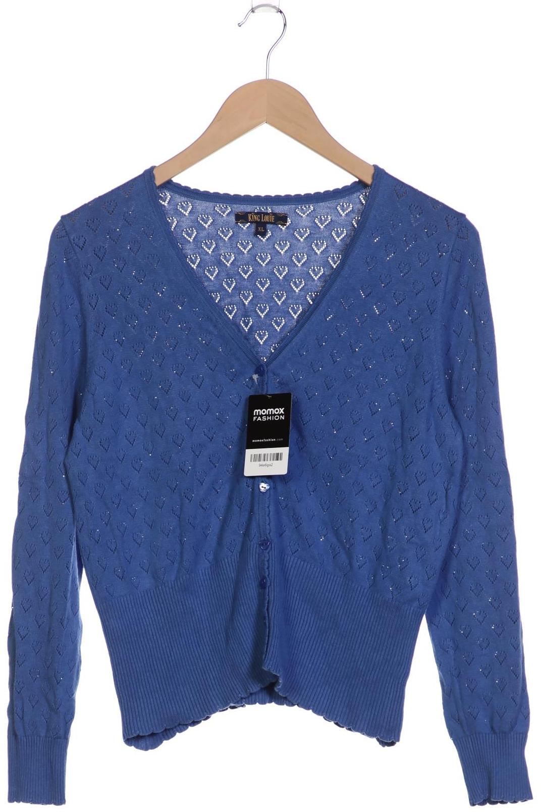 

King Louie Damen Strickjacke, blau, Gr. 44