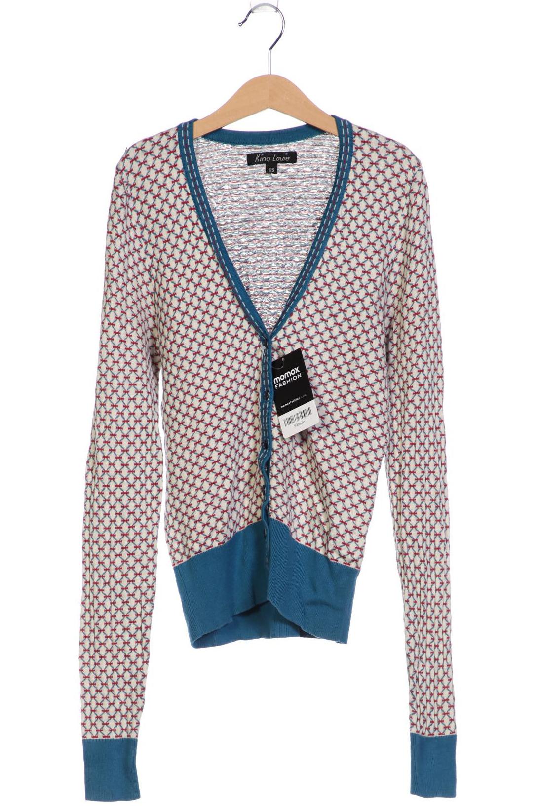 

King Louie Damen Strickjacke, blau, Gr. 34
