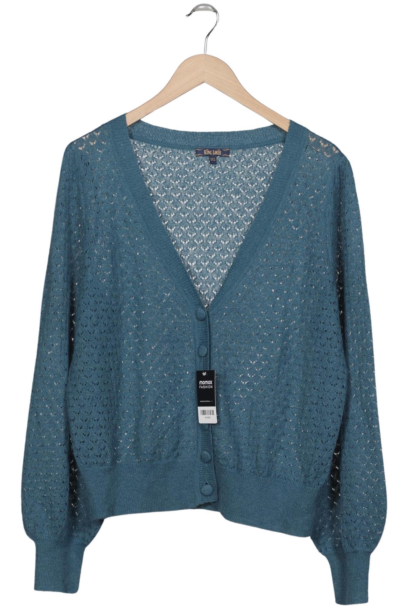 

King Louie Damen Strickjacke, türkis, Gr. 46