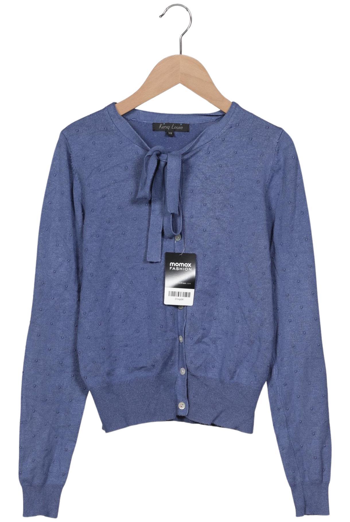 

King Louie Damen Strickjacke, blau, Gr. 34