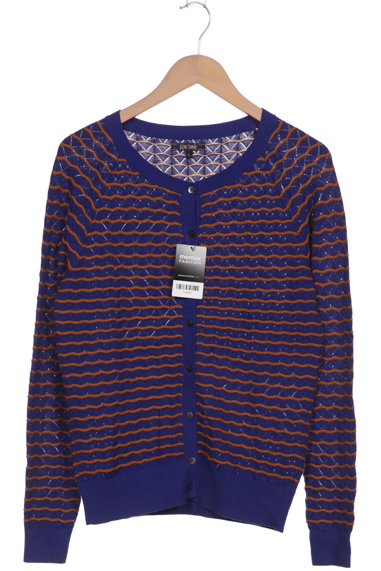 

King Louie Damen Strickjacke, blau, Gr. 42