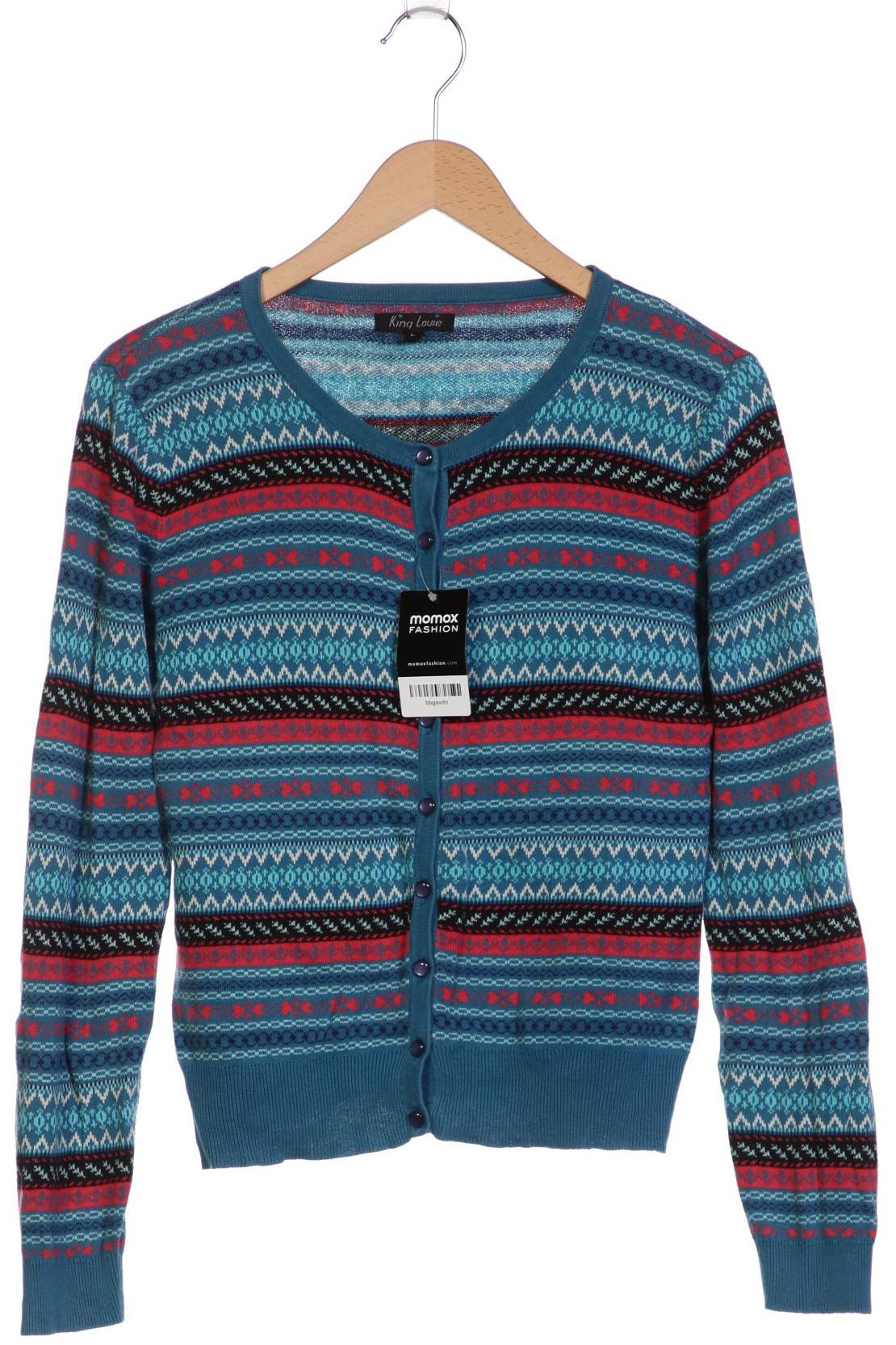 

King Louie Damen Strickjacke, blau, Gr. 42