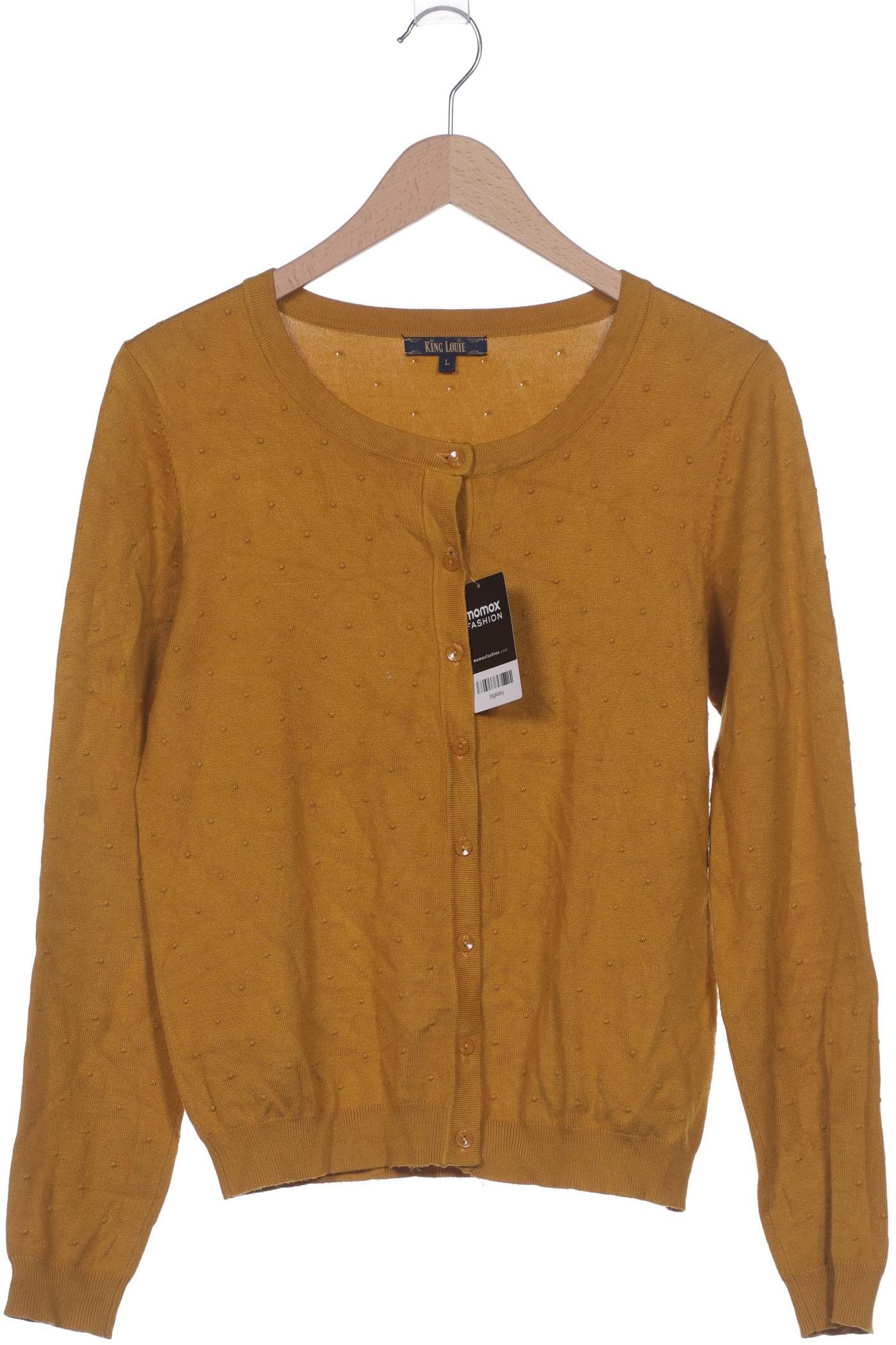 

King Louie Damen Strickjacke, gelb, Gr. 42