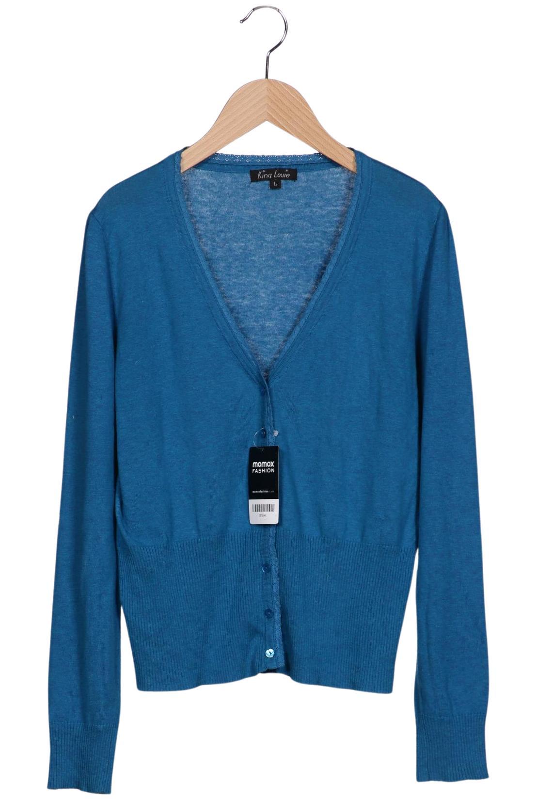 

King Louie Damen Strickjacke, blau, Gr. 42