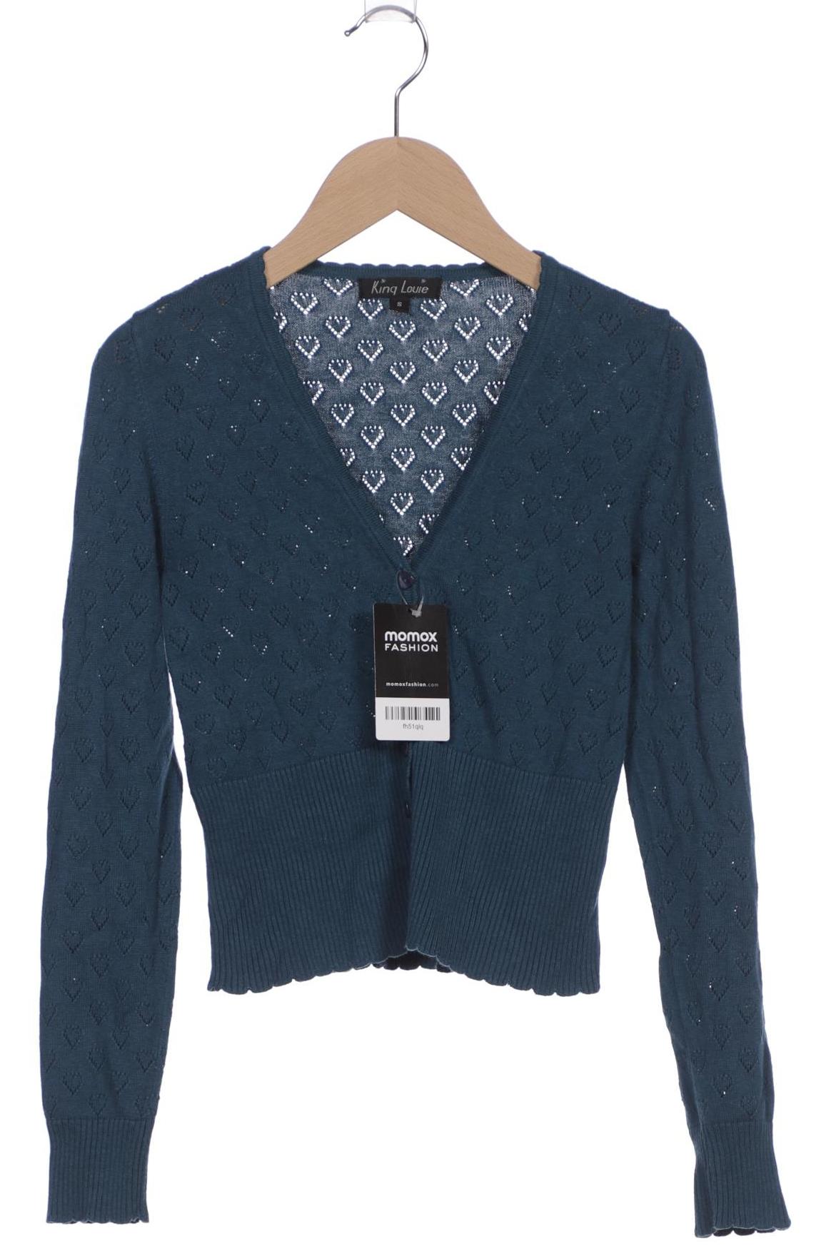 

King Louie Damen Strickjacke, blau, Gr. 36