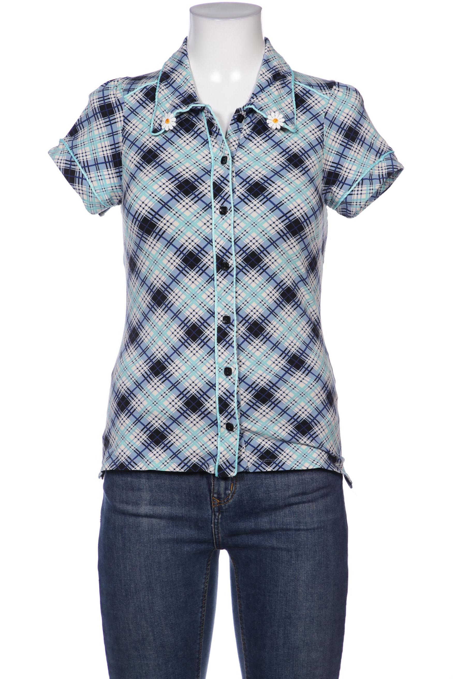 

King Louie Damen Bluse, blau, Gr. 38