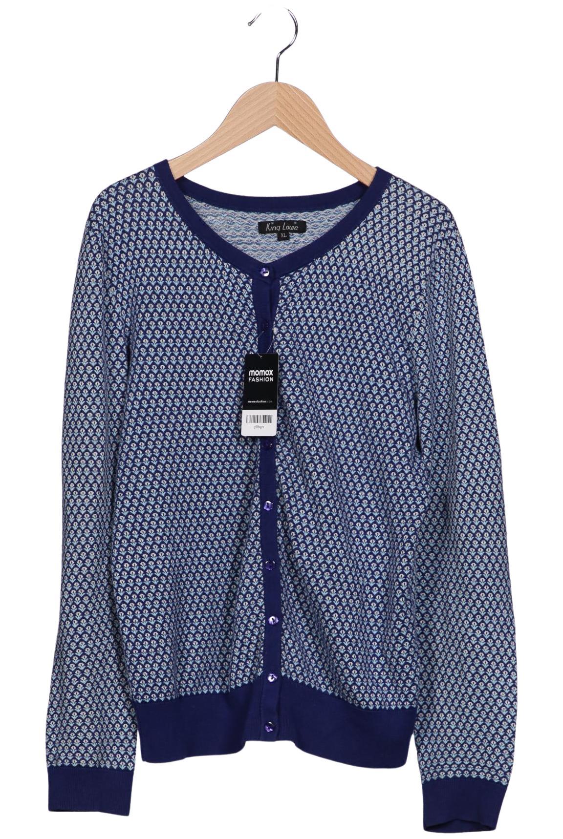 

King Louie Damen Strickjacke, blau, Gr. 44