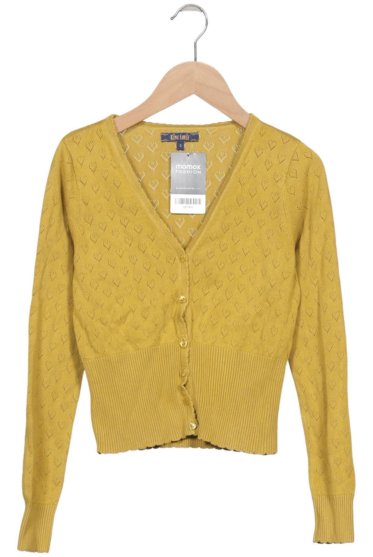 

King Louie Damen Strickjacke, gelb, Gr. 36