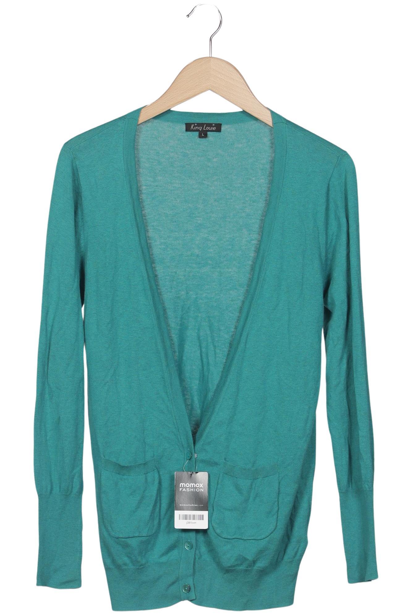 

King Louie Damen Strickjacke, türkis, Gr. 42