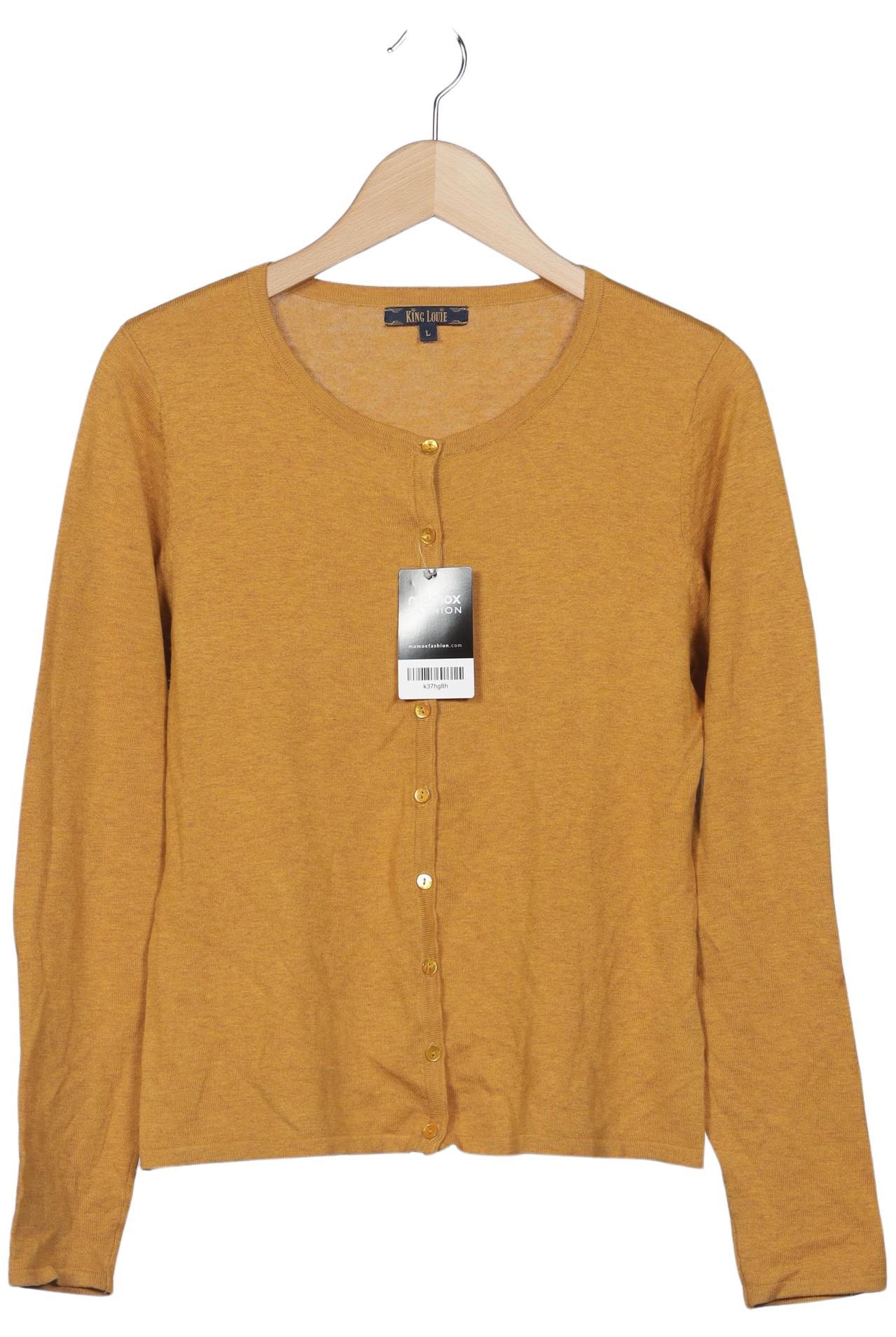 

King Louie Damen Strickjacke, gelb, Gr. 42
