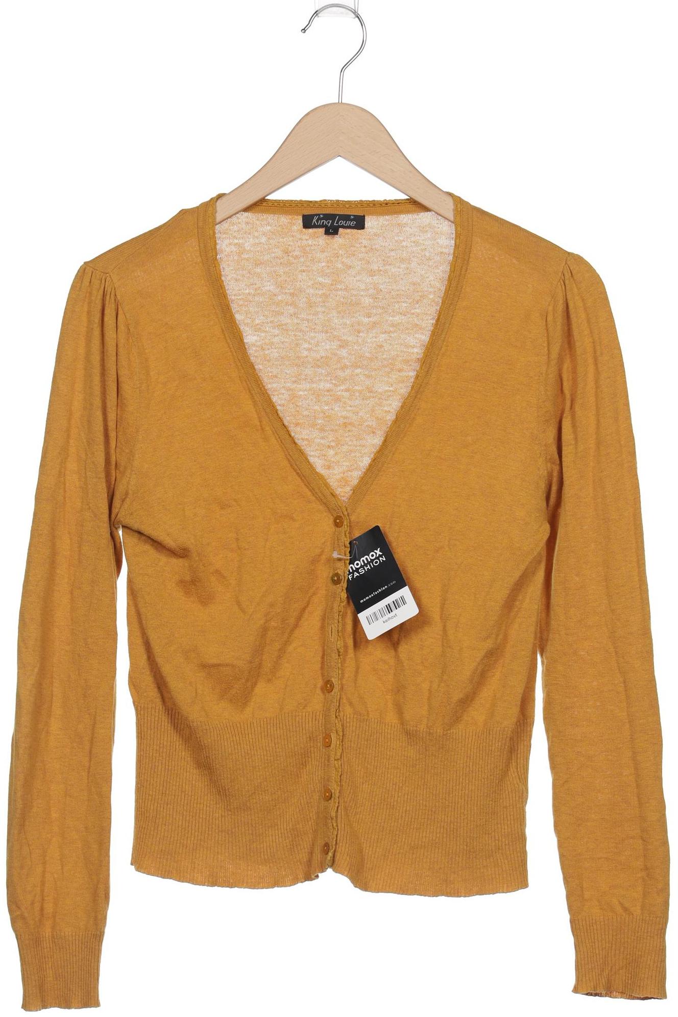 

King Louie Damen Strickjacke, gelb, Gr. 42