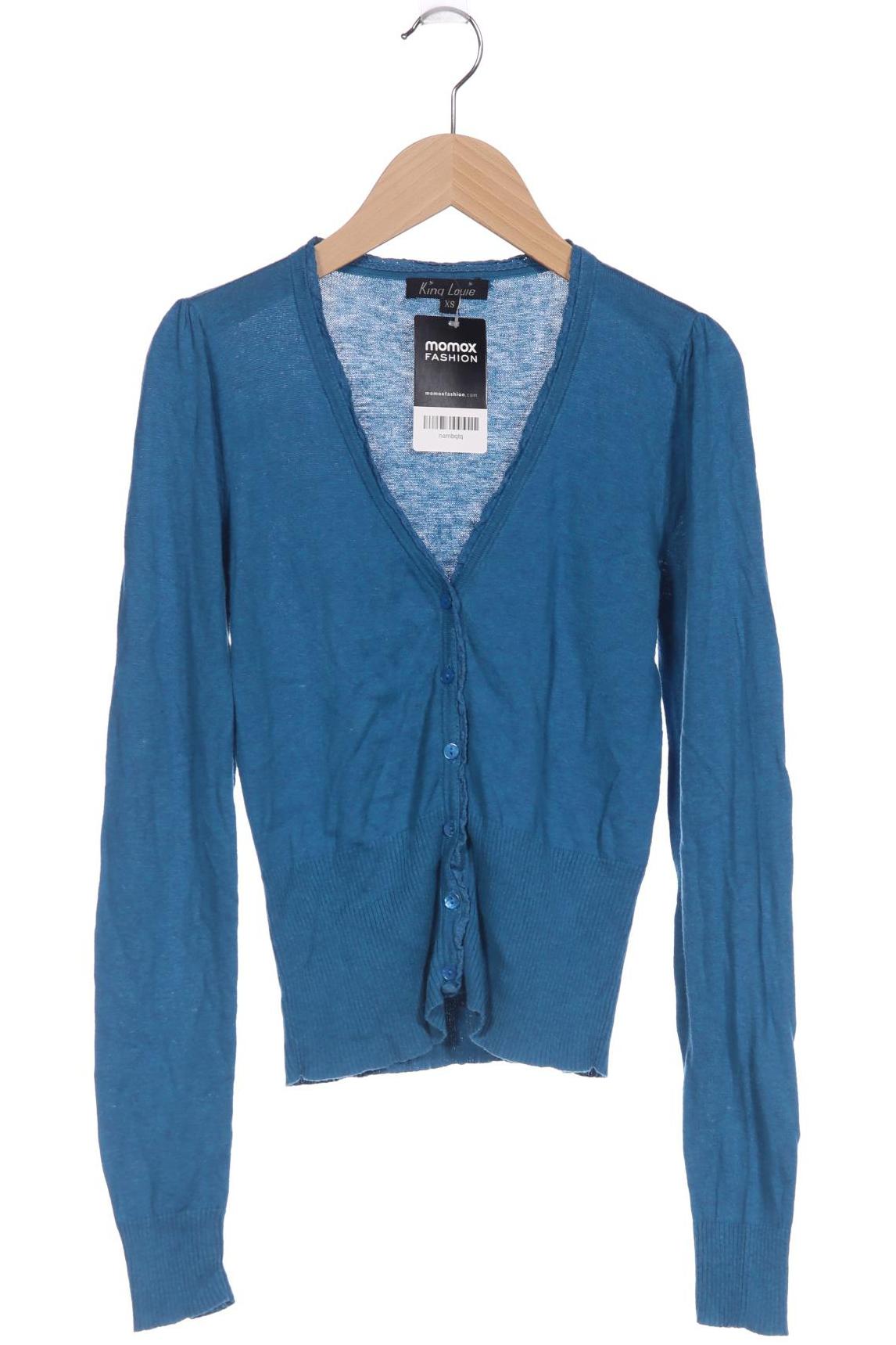 

King Louie Damen Strickjacke, blau, Gr. 34